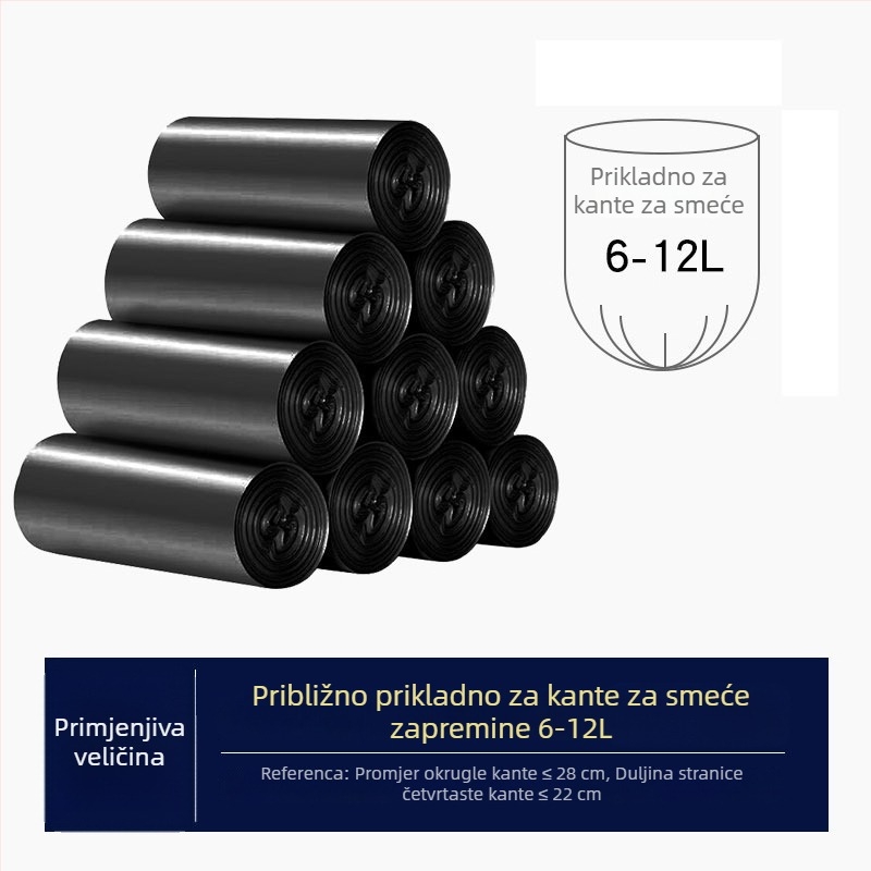 Velike kućne plastične vrećice za smeće s ravnim otvorom, debelih