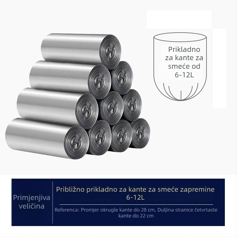 Velike kućne plastične vrećice za smeće s ravnim otvorom, debelih