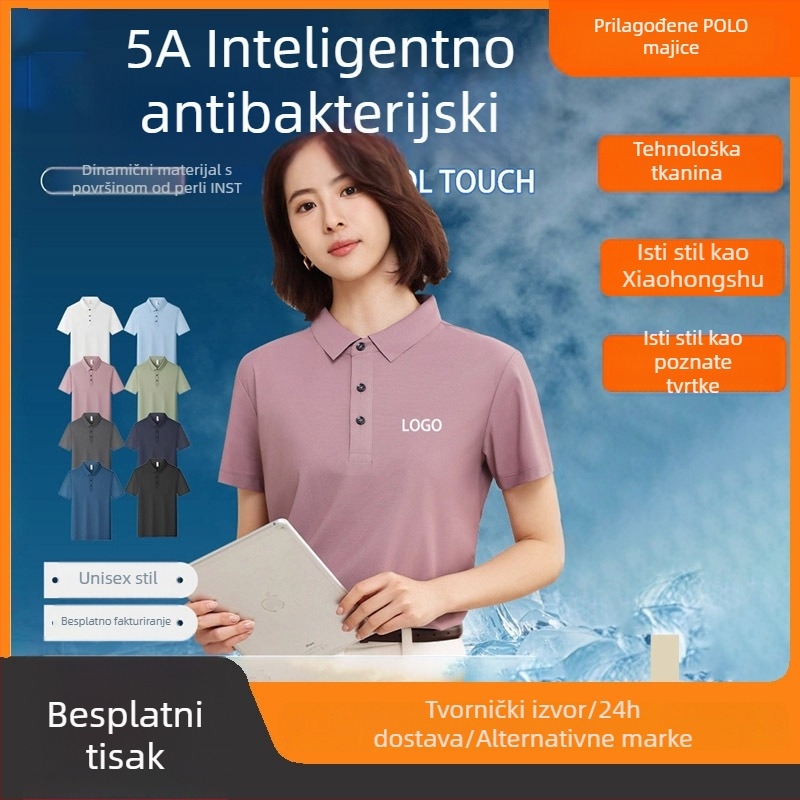 Prilagođena polo majica za radnu odoru, s izvezenim logotipom, kratkim rukavima, velikih veličina