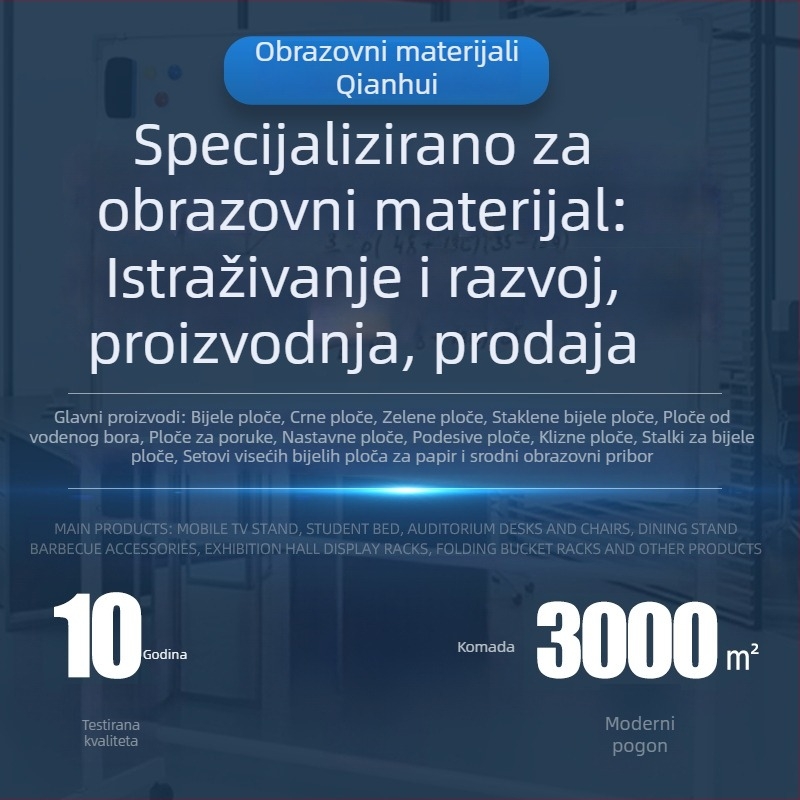 Prilagođena dvostruka magnetska bijela ploča sa stalkom, prijenosna – za nastavu, obuku, bilješke i pisanje u uredu