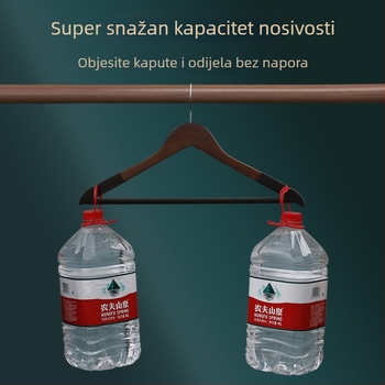 Masivna drvena vješalica za odjeću sa širokim ramenima, bez šavova dizajn, europski stil – set od 5 komada