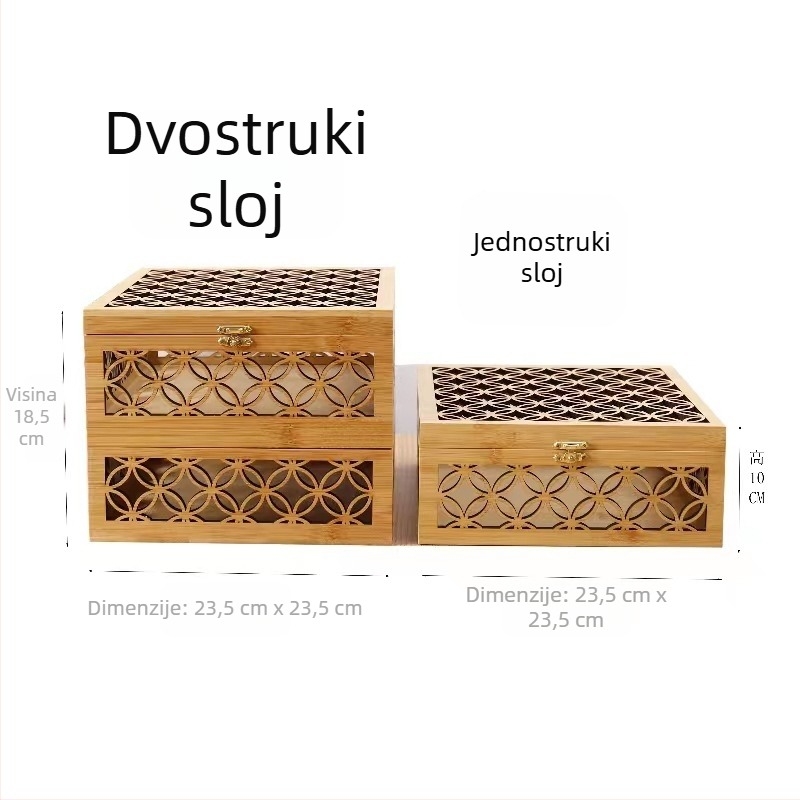 Drvena kutija za mooncake s graviranjem logotipa – kineski stil s proreznim uzorkom