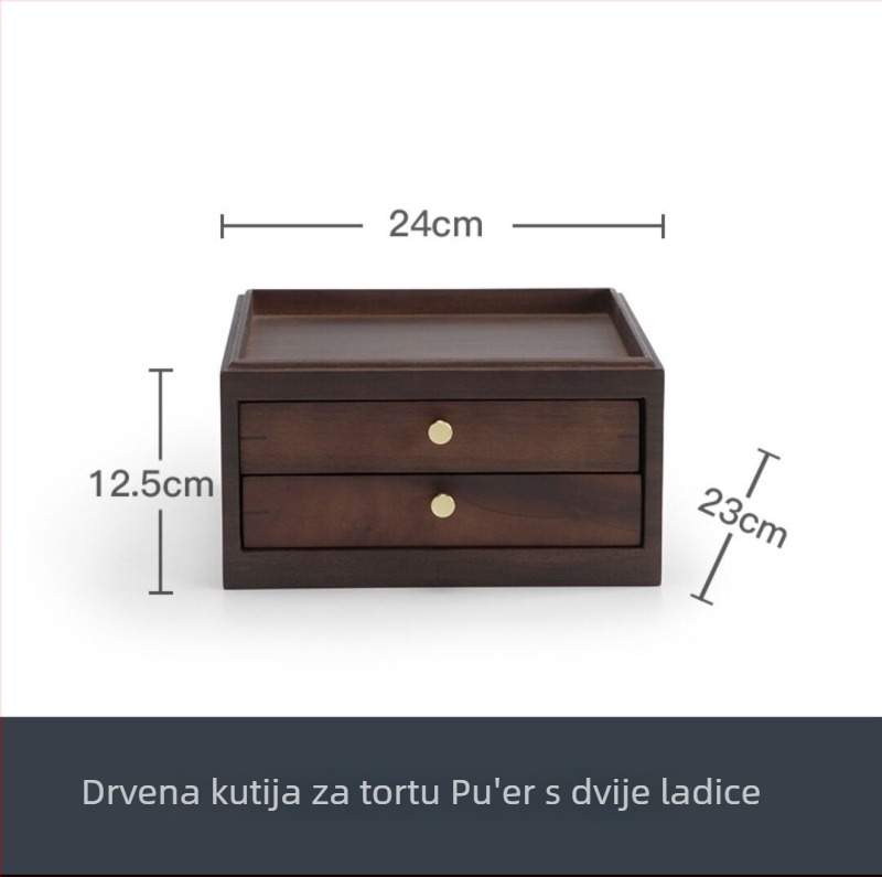 Drvena kutija za Pu'er čajnu ploču s višestrukim slojevima i ladicama, kineski stil, za kućnu upotrebu