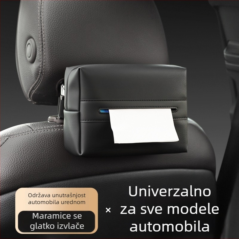 Kožni držač za maramice u automobilu, viseći naslon za ruku i koš za otpad, unutrašnjost vozila