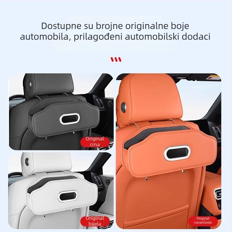 Ideal L6L7L8L9 Auto spremnik za pohranu sa držačem za maramice i držačem za čaše, Mega organizator unutarnjeg prostora automobila