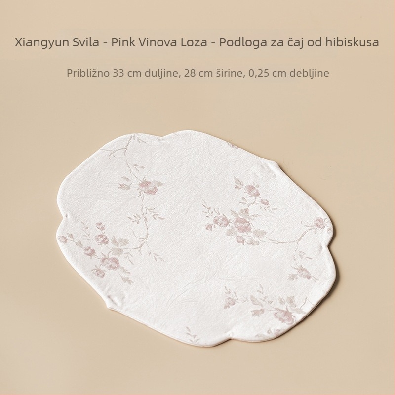 Dvostrana vodootporna podloga za stol za čaj, tkanina u kineskom stilu, izolacijska podloga, veličina 45,5 × 25,5 cm