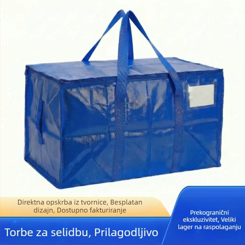 Kubična PP pletena torba za preseljenje, velika zapremina, za odjeću i deke