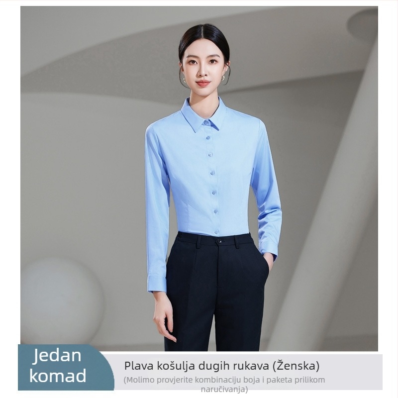 Košulja od bambusovih vlakana s elastičnošću, bez glačanja, s prilagođenim logom, unisex formalno radno odijevanje za jesen-zimu