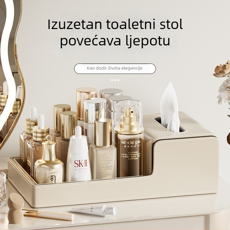 Francuski stil dnevni boravak stol za kavu s kutijom za maramice i skladišnim prostorom, integrirani pladanj, vrhunska kutija za maramice