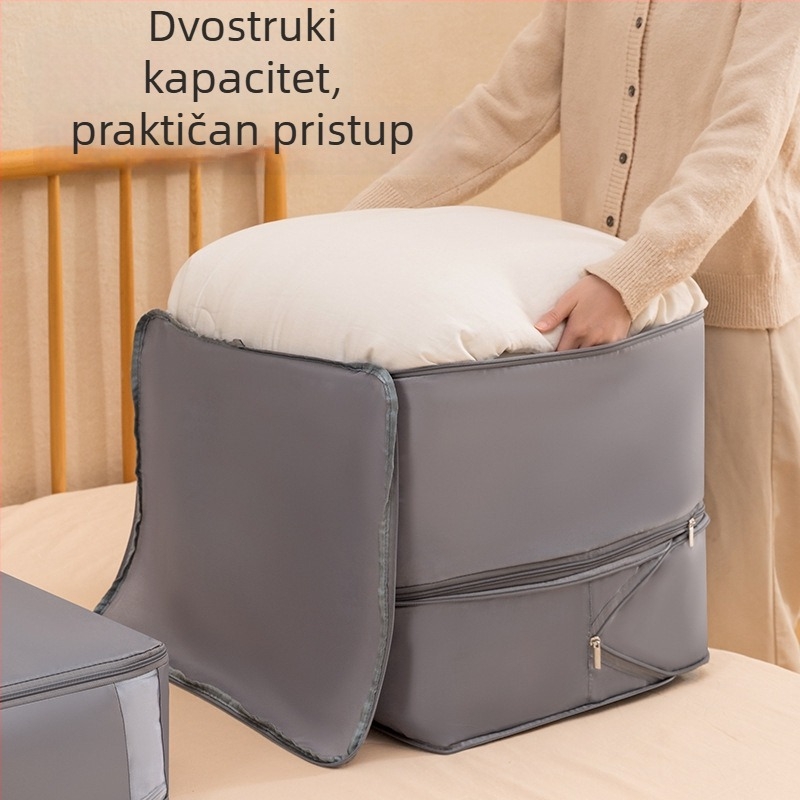 Beilian Velika torba za pohranu pokrivača i odjeće, kubnog oblika, dvostruki sloj, kompresibilna, twill materijal