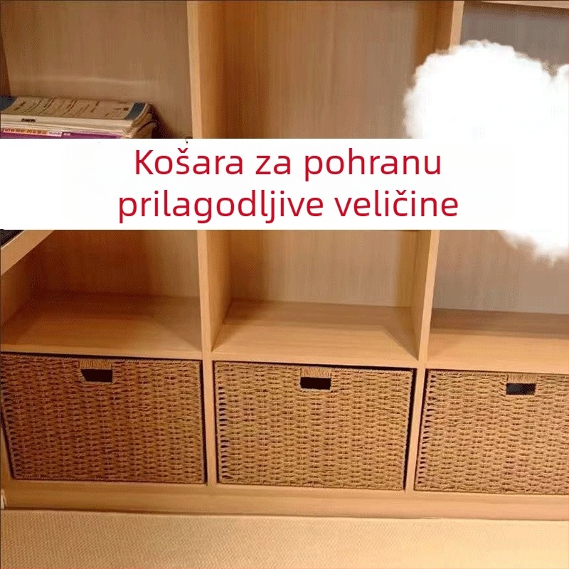 Prilagođeni ručno pleteni košar za skladištenje s mrežastim uzorkom za ormariće, ladice i garderobu – japanski stil