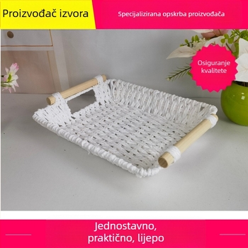 Kružna košara za pohranu od papirnate užadi, ekstra velika