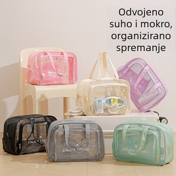 Debljasta vodootporna torba za kozmetiku s odjeljkom za suho i mokro, velik kapacitet, putna torba za cipele i opremu za plivanje