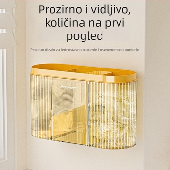 3-u-1 zidni spremnik za foliju s poklopcem, bez bušenja, otporan na prašinu, za kuhinju i kupaonicu, organizator za navlake za cipele