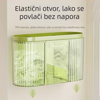 3-u-1 zidni spremnik za foliju s poklopcem, bez bušenja, otporan na prašinu, za kuhinju i kupaonicu, organizator za navlake za cipele