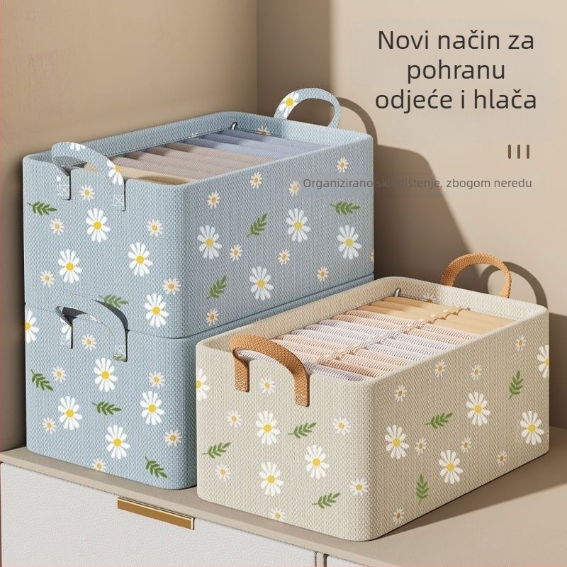 Daisy kutija za odlaganje odjeće, ladica tip s donjom pločom, sklopivi čelični okvir, prašnjavo garderobno skladištenje 30 L
