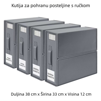 Kutija za pohranu posteljine i deke, četverodijelni set, 14 L, 38×32×11,5 cm, organizator ormara