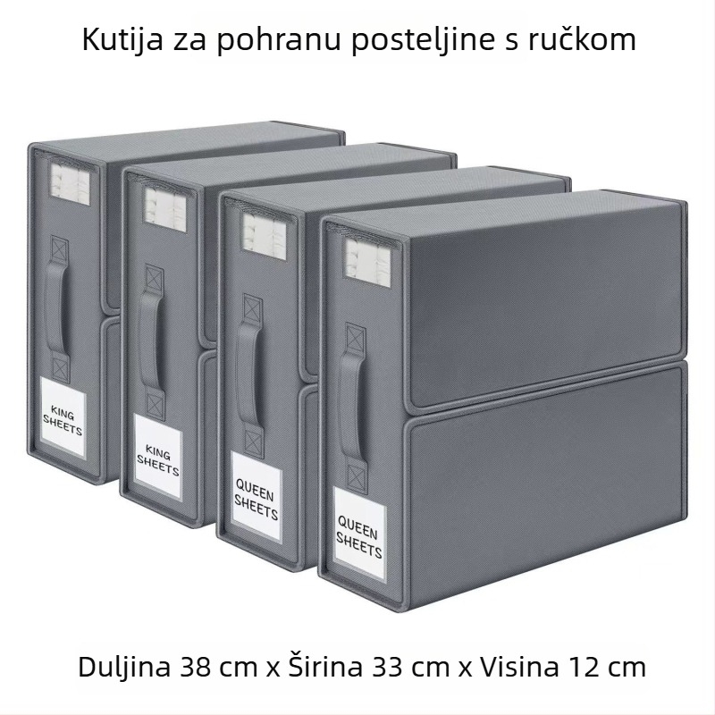 Kutija za pohranu posteljine i deke, četverodijelni set, 14 L, 38×32×11,5 cm, organizator ormara