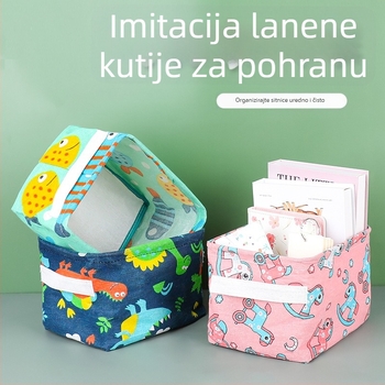 Stolni koš za skladištenje od pamuka i lana, kupaonski organizator, uredski dodaci, za odjeću i grickalice
