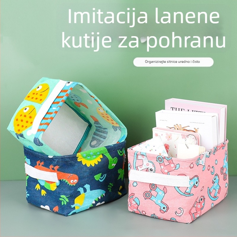 Stolni koš za skladištenje od pamuka i lana, kupaonski organizator, uredski dodaci, za odjeću i grickalice