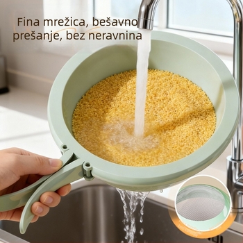 Koš za odvodnjavanje s dva sloja, prehrambene kvalitete, za žitarice i voće, za pranje i skladištenje u kuhinji