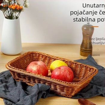 Plastični pleteni koš za skladištenje – voće, povrće, kruh i grickalice