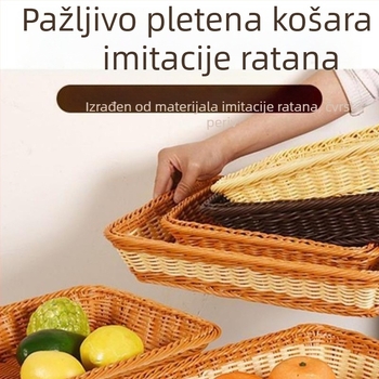 Plastični pleteni koš za skladištenje – voće, povrće, kruh i grickalice
