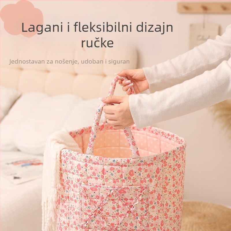 Sklopiva košara za pohranu s velikim kapacitetom, prijenosna košara za rublje, stolna košara za igračaka i grickica, kućno skladištenje odjeće