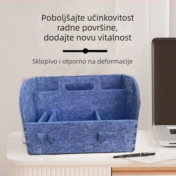 Višestruka kutija za stolno skladištenje s pregradama — organizator u uredu, policu za knjige i skladište, filc, moderan minimalistički stil, jednobojna
