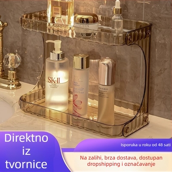 Pokretni dvostupanjski kupaonski stalak za umivaonik i kozmetiku