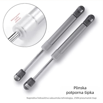 Pneumatska potporna šipka za ormarske vrata na tračnici – hidraulički amortizer, metalni pribor