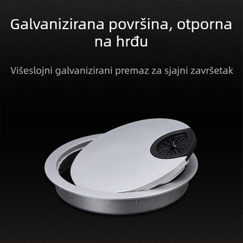 Kryt otvora za kablove računarskog stola, kružni dekorativni pokrov od aluminijske legure, moderni minimalistički stil