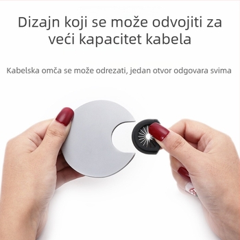 Kryt otvora za kablove računarskog stola, kružni dekorativni pokrov od aluminijske legure, moderni minimalistički stil