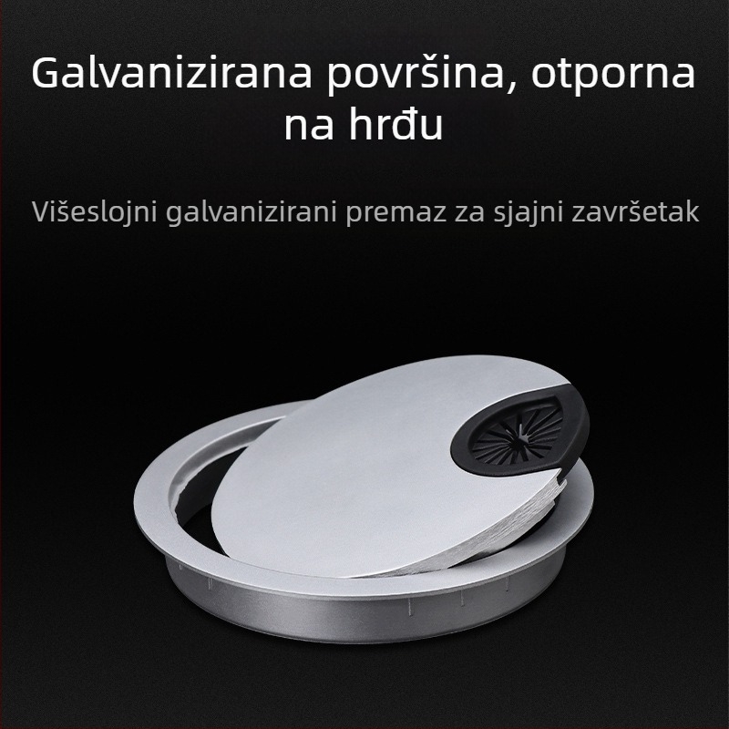 Kryt otvora za kablove računarskog stola, kružni dekorativni pokrov od aluminijske legure, moderni minimalistički stil