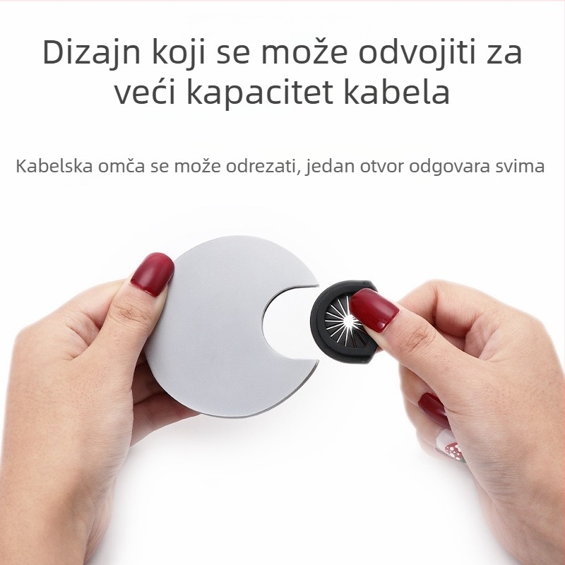 Kryt otvora za kablove računarskog stola, kružni dekorativni pokrov od aluminijske legure, moderni minimalistički stil