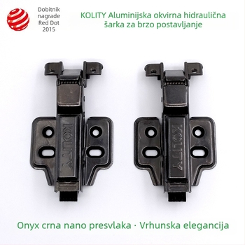 Cornelius 20 izuzetno uski bočni hidraulični šarka za vrata s aluminijskim okvirom, crni agat završna obrada