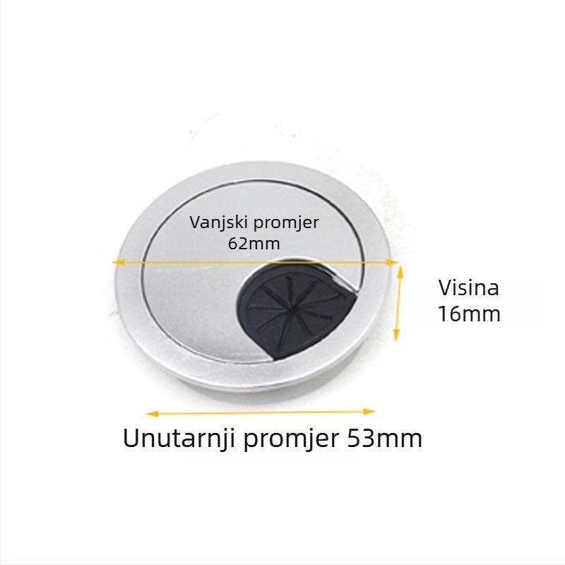 Jin Rongda Okrugli poklopac kutije za kabel, sjajna srebrna, model 505360