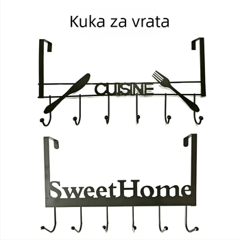 Zidni stalak za odjeću bez bušenja, s kukama za ulaz i kupaonicu