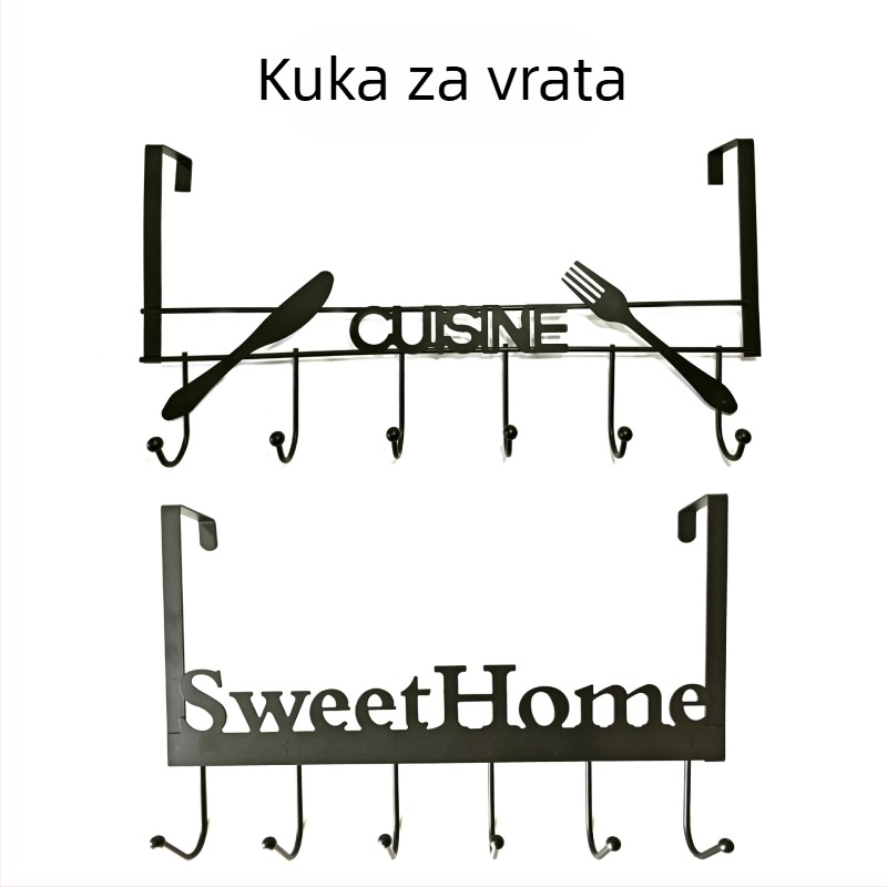 Zidni stalak za odjeću bez bušenja, s kukama za ulaz i kupaonicu
