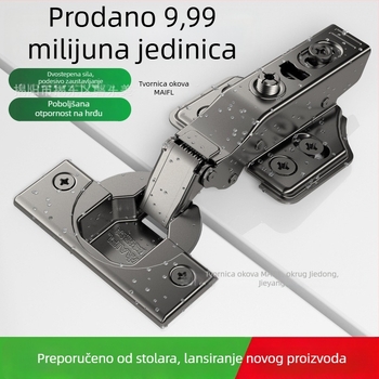 Pantan od titanijskog legura s dvostupanjskim amortizacijskim mehanizmom, nehrđajući čelik, mali kut, vodootporan, za vrata ormara i garderobe, pogodan za debele i tanke vrata