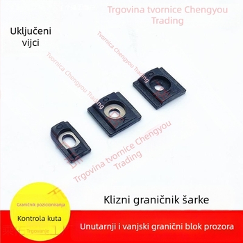 Aluminijski šarnir prozora tipa casement s blokom za pozicioniranje protiv sudara, nehrđajući čelični klizni ograničivač i mehanizam zaključavanja za unutarnji/vanjski prozor
