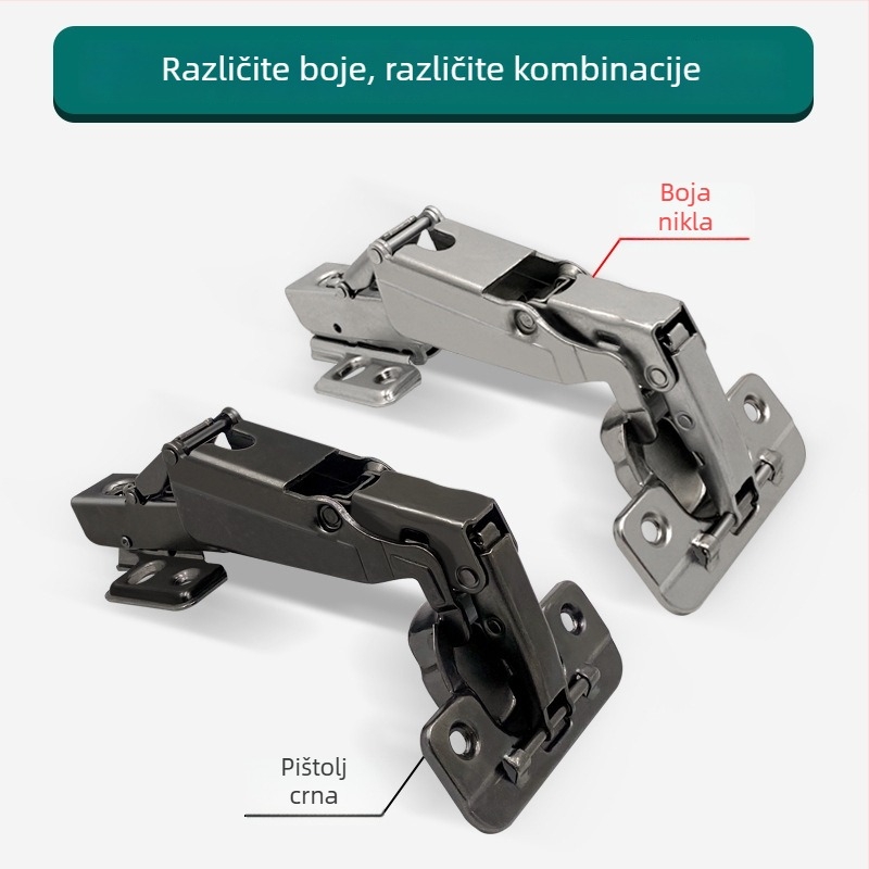 Gun Black 165° šarka s amortizerom za kutne ormariće, kompatibilna s lukim/ugljem vrata, 175°