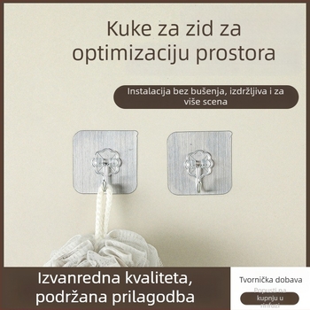 Set od 4 snažno samoljepljive zidne kuke, za kuhinju, kupaonicu i dom
