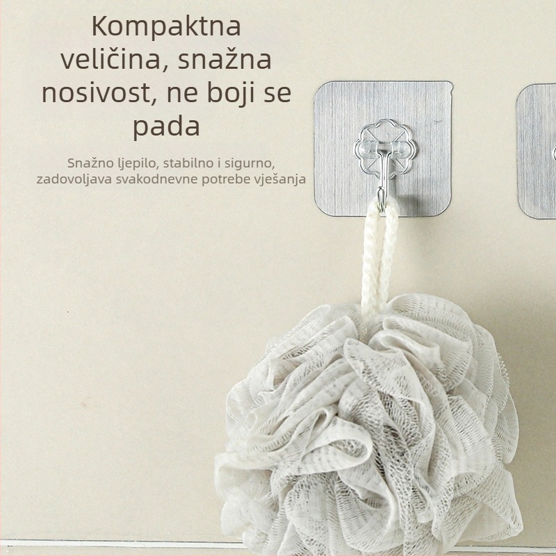Set od 4 snažno samoljepljive zidne kuke, za kuhinju, kupaonicu i dom