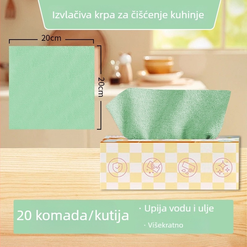 Debeli jednokratni kuhinjski krpe za čišćenje, uklanjaju masnoću, perive, dvostruka upotreba za suho i mokro, u kutiji