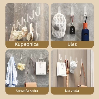 Akrilni zidni kukica s ljepilom, bez bušenja, vodootporna, mala i snažna, za spavaću sobu i kuhinju, nosivost do 5 kg