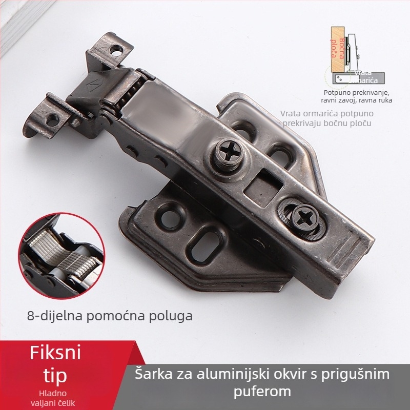 LK-001 Hidraulički amortizirani šarniri za staklena vrata i ormariće s aluminijskim okvirom (LK-001), tiho rad
