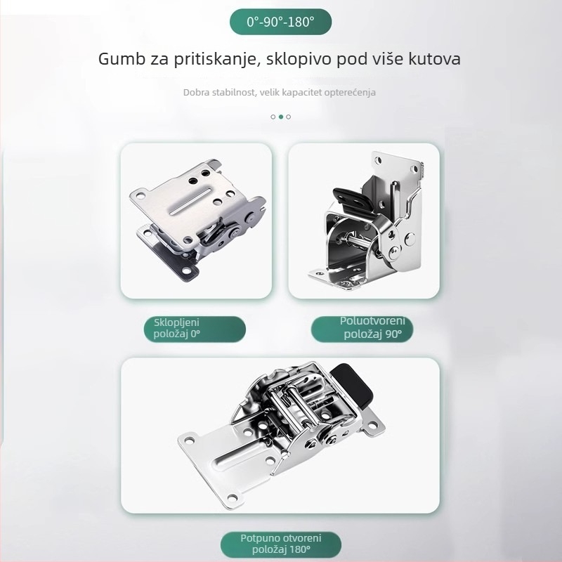 Sklopni šarnir za nogu stola, 180°/90°, prošireni metalni pribor za stol za kavu i blagovaonu