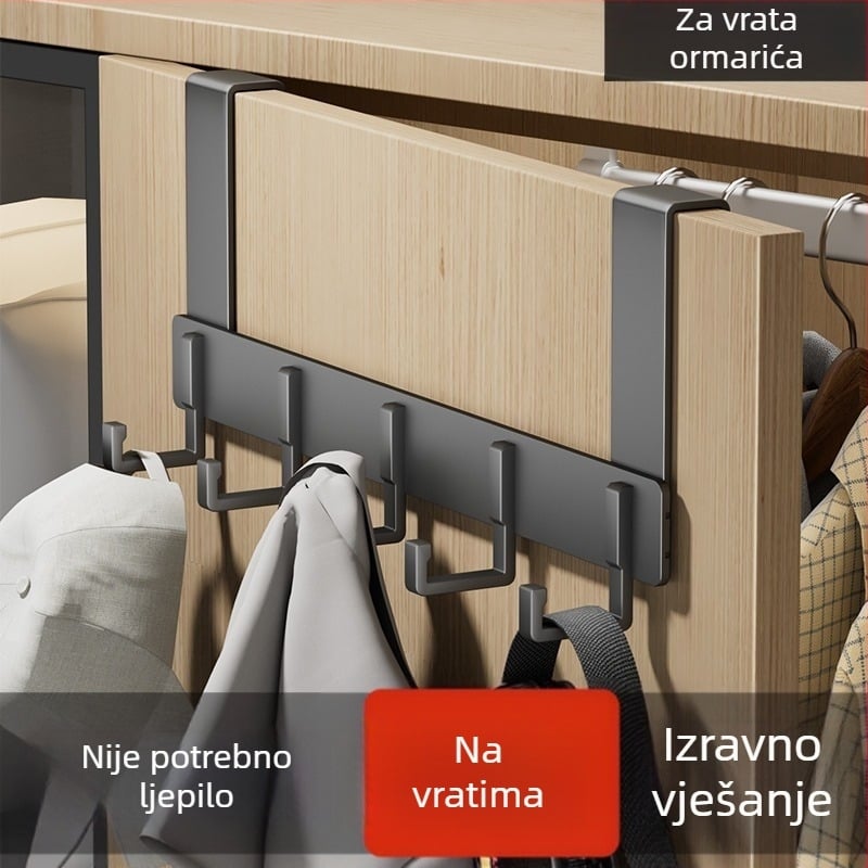 Vješak za vrata ormarića za studentski dom, bez bušenja, za vrata ormarića i kuhinje