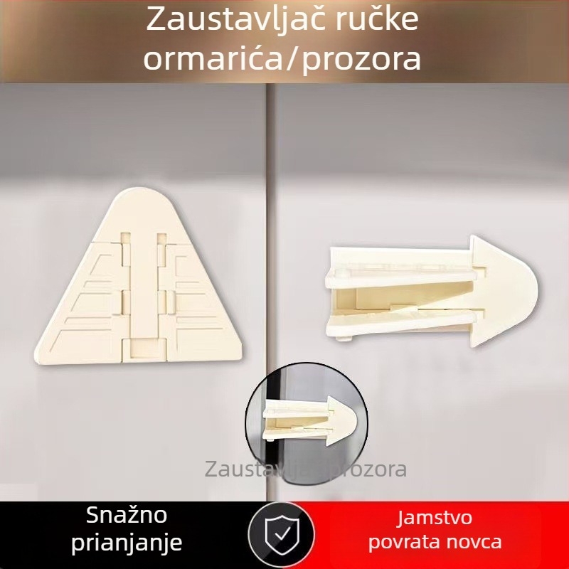Dječja sigurnosna brava bez bušenja za prozore i vrata – blokira otvaranje, pogodna za klizna vrata i garderobu
